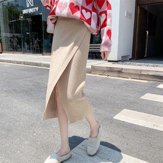 Knitted Midi Straight-fit Skirt