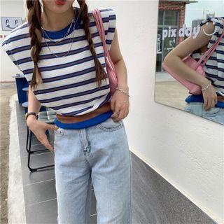 Crewneck Color-block Striped Tank Top