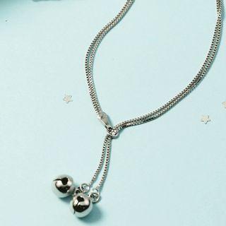 Bell Pendant Alloy Necklace 1pc - Silver - One Size