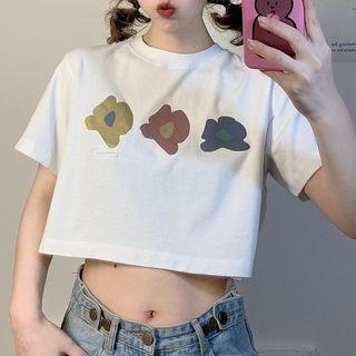 Glitter Floral Short-sleeve T-shirt