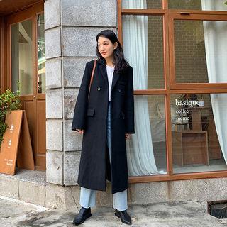 Woolen Chesterfield Coat Black - One Size