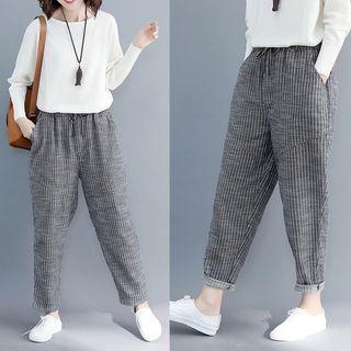 Cropped Pinstriped Pants
