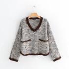V-neck Dual Pocket Sweater