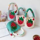 Strawberry Canvas Bucket Bag / Strawberry Charm