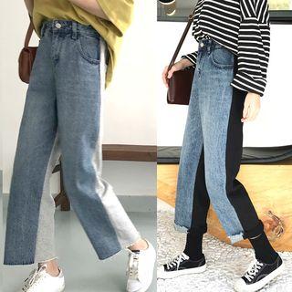 Color-block Wide Leg Jeans