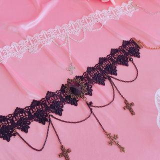 Cross & Crochet Choker