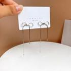 Bow Alloy Fringed Earring 1 Pair - S925 Silver - Silver - One Size