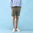 Band-waist Linen-blend Shorts