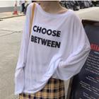 Loose-fit Long-sleeve Letter Print T-shirt