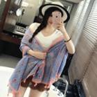 Heels Print Tasseled Scarf