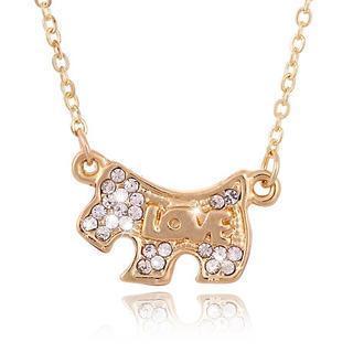 Rhinestone Dog Necklace