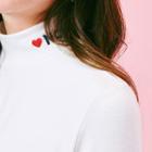 Heart Lettering-embroidered Mock-neck Top
