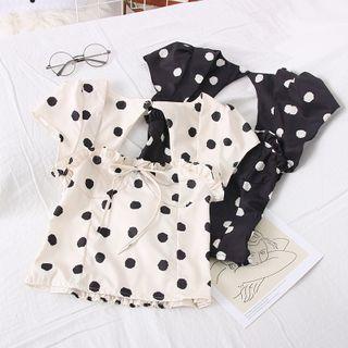 Open-back Dotted Crop Top