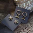 Faux Pearl Starfish / Whale Tail Dangle Earring