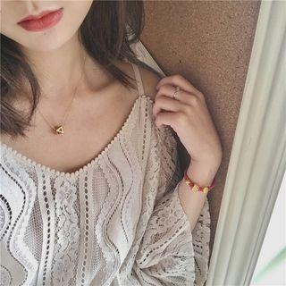 3/4-sleeve Cold Shoulder Lace Top