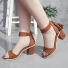 Tasseled Ankle Strap Chunky-heel Sandals