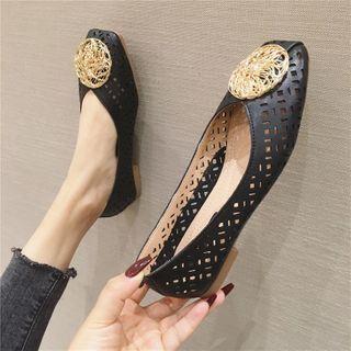 Cut-out Square Toe Flats