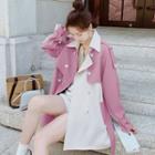 Double Breasted Two Tone Trench Jacket