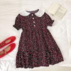 Cherry Printed Chiffon Short-sleeve Dress