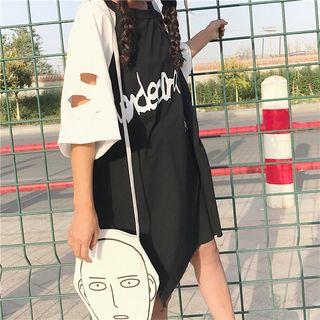 Lettering Raglan 3/4 Sleeve T-shirt