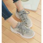 Color-block Faux-suede Sneakers