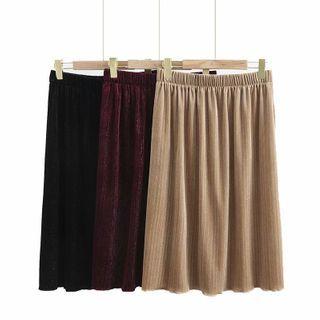 Plain Split Midi Skirt