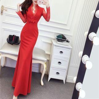 Long-sleeve Mermaid Evening Dress