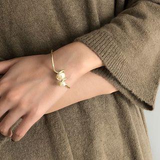 Faux Pearl Open Bangle Gold - One Size