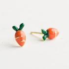 925 Sterling Silver Glaze Carrot Earring 1 Pair - S925 Sterling Silver - As Shown In Figure - One Size