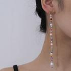 Faux Pearl & Bead Dangle Earring 1 Pair - 1946 - Gold - One Size