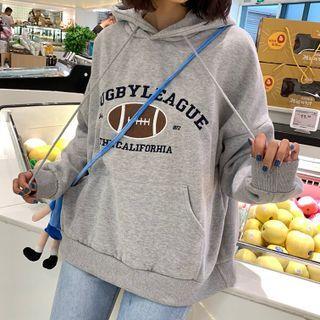 Long-sleeve Football Print Hoodie