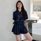Short-sleeve Double Breasted Shirt / Shorts