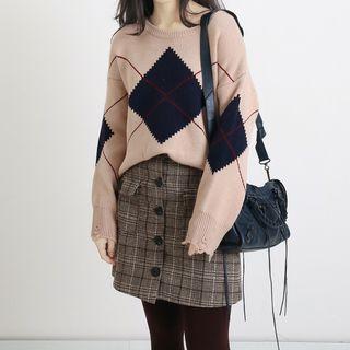 Argyle Ripped Sweater