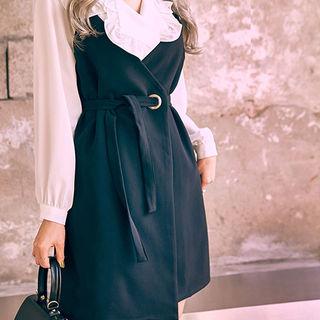 Spaghetti-strap Tie-waist Wrap Dress