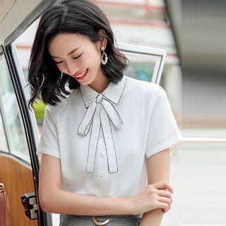 Short-sleeve Ribbon Dress Shirt / Pencil Skirt / Dress Pants