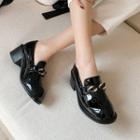 Patent Leather Buckle Penny Loafers