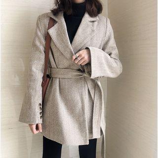 Plain Slim-fit Jacket As Figure - One Size