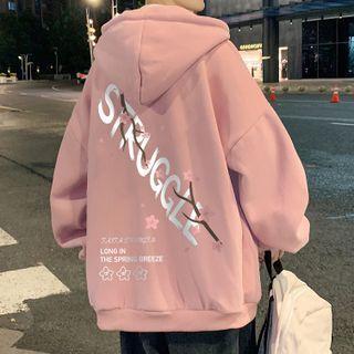 Sakura Print Lettering Hoodie