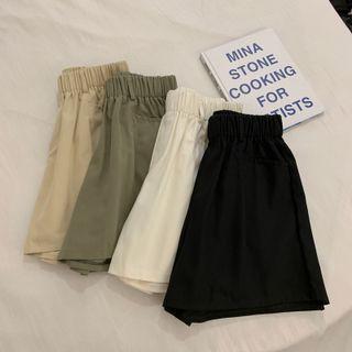 High-waist Pocket-detail Wide-leg Shorts