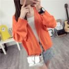 Pocketed Cropped Cardigan