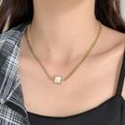 Square Shell Stainless Steel Necklace Golden - One Size