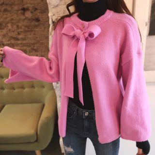 Beribboned Two-way Cardigan