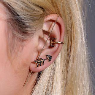 Set: Rhinestone Arrow / Geometric Earring (assorted Designs) 01 - 1 Pair - Kc Gold - One Size