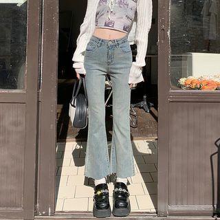Plain Slim Fit Boot Cut Jeans