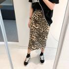 H-line Leopard Midi Skirt