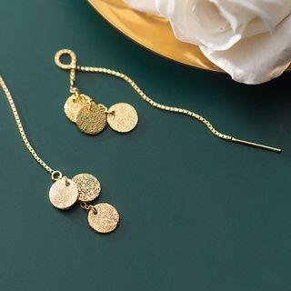925 Sterling Silver Disc Dangle Earring 1 Pair - As Shown In Figure - One Size