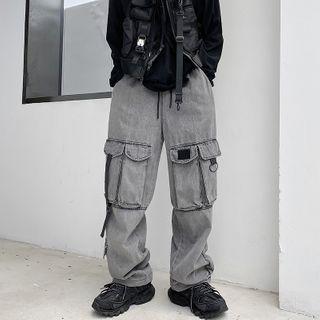 Front Pocket Wide-leg Cargo Pants