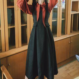 Set: Blouse + Plain Jumper Dress