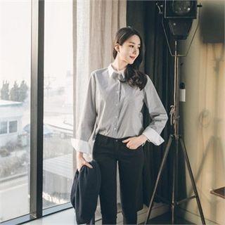 Long-sleeve Striped Cotton Shirt