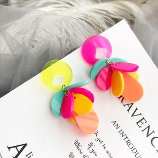 Acrylic Disc Fringed Earring As Shown In Figure - One Size